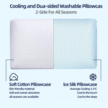 Ice silk fabric memory foam drilled pillow